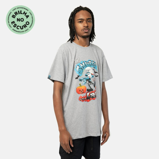 Camiseta Lost Smurfs Halloween Cinza