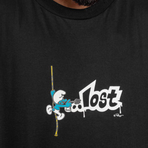 Camiseta Lost Smurfs Box Fit Pixador Preto